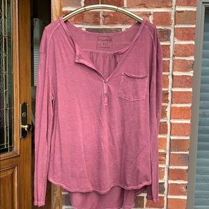 Free people long sleeve Henley shirt
